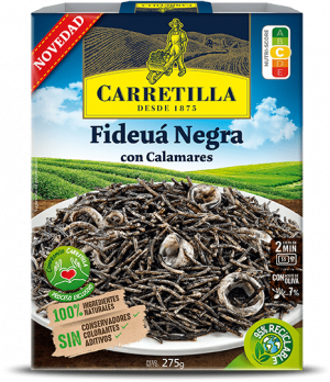 CARRETILLA FIDEUA NEGRA A/CALAMARS 275G C/10